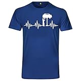 Herzschlag Automechaniker T-Shirt | Schrauber | Tuning | KFZ | Mechanics | Car Blau XL