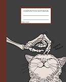 KITTY WITH SKELETON Composition notebook for school: 120 pages 7.5×9.25 inch long lasting notebook for compact note taking and studying for school ... for home schooling and high school notebook