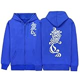 Osheoiso 3D Anime Kleidung Tokyo Revengers Jacke Anime Merch Kleidung Pullover Manjirou Sano Kapuzenjacke Zip-up Hoodie Cosplay Japans A Blau L