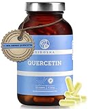 QIDOSHA® Quercetin Kapseln hochdosiert, 120 Stk im Glas (kein Plastik), 510mg natürlicher Blütenextrakt mit mind. 485mg reinem Quercetin pro Kapsel, ohne Füllstoffe, aus deutscher Herstellung