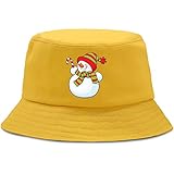 Qiufeng Eimerhut Sonnenhut Niedliche kleine Schneemann Weihnachten Eimer Hut Unisex Sonnencreme Faltbare Baumwolle Angeln Fischer Hut Hip Hop Wandern Sommer Sonne Hüte Geschenk fü