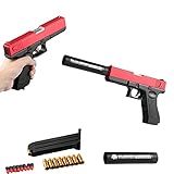 Classic Glock & M1911 Soft Bullet Toy Gun - 1: 1 Größe Jungen-spielzeugpistolen, Soft Bullet Spielzeugpistole Mit Granatauswurf, Bunte Spielzeugpistole (Glock Rot)