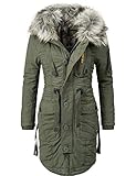 khujo Damen Winterparka Winterjacke Stefania Grün Gr. S