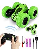 Maxesla Ferngesteuertes Auto, 2,4 GHz RC Stunt Auto Rennauto, 360° Flip Spielzeugauto Fahrzeug, Stunt Ferngesteuertes Auto Geschenkspielzeug für Kinder ab 3 Jahren Grü