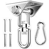 TEHEO 450KG Kapazität Deckenhaken Hängematte Edelstahl 360° Dreh Schaukelhaken für Hängesessel,Betonholz,Hängematte,Veranda Sitz,Stuhl,Schaukel,Yoga,Boxsack