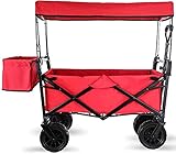 ZGYZ Faltbarer Wagen, Strandwagen mit Überdachung, Schwerlastwagen, Transportwagen für den Garten, Outdoor-Gartenwagen, tragbarer Einkaufswagen, R