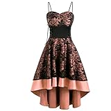 SHINEHUA Damen 1950er Vintage Gothic Kleid Retro Cocktailkleider Ärmellos Abendkleid Steampunk Petticoat Faltenrock Festliche Kleider Elegant Spaghetti Rückenfrei Rockabilly Partyk