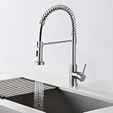 Lonheo Einhebel-Küchenarmatur mit ausziehbarer Dualbrause Edelstahl Wasserhahn Küche ausziehbar 360° drehbar Hochdruck-Spü