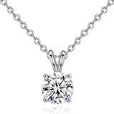 FEQEFQ Vier Zinken 8mm Zirkon Halskette Häschen Anhänger mit Kette Mode Vier Zinken Herzen und Pfeile Anhänger Halskette (Color : 8MM White)