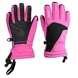 Kinder Ski Handschuhe Winddicht Winter Snowboard Thermal isolierte Schnee Handschuhe Für Jungen Mädchen Outdoor Sports Rosa Größe S/M, W