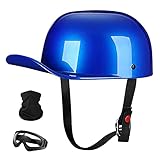 Liuygyc Leicht Halbhelm Halbschalenhelm mit ECE, Oldtimer Motorradhelm Jethelm für Herren Damen mit Visier, Four Seasons Rollerhelm Baseball Kappe, Geschenk:Schal Sonnenb