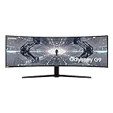 Samsung Odyssey G9 Curved Gaming Monitor C49G93TSSR, 49 Zoll, VA-Panel, QLED, DQHD-Auflösung, AMD FreeSync Premium Pro, G-Sync kompatibel, Reaktionszeit 1 ms, Krümmung 1000R, Bildwiederholrate 240 H