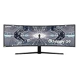 Samsung Odyssey G9 Curved Gaming Monitor C49G93TSSR, 49 Zoll, VA-Panel, QLED, DQHD-Auflösung, AMD FreeSync Premium Pro, G-Sync kompatibel, Reaktionszeit 1 ms, Krümmung 1000R, Bildwiederholrate 240 H