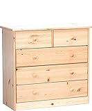 Erst-Holz® Kommode Sideboard Anrichte Kiefer Natur 2+3 Schubladen 90.50-12S