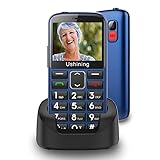 Seniorenhandy ohne Vertrag mit großen Tasten 2,3 Zoll,Ukuu GSM Tastenhandy Dual SIM Handy SOS Notruftaste Ladestation und Kamera Mobiltelefon 1000 mAh Akku Lange Standby-Zeit, B