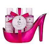 accentra Bade- und Körperpflege Set Marble Pink in einem eleganten und dekorativem Pump, 4-teiliges Luxus Beautyset, Pflege-set für ein entspanntes SPA Erleb