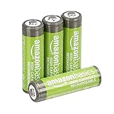 Amazon Basics AA-Batterien mit hoher Kapazität, wiederaufladbar, vorgeladen, 4 Stück (Aussehen kann variieren)