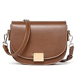 CLUCI Kleine Umhängetasche Damen Veganes Leder Stilvoll Sattel Tasche Retro Saddle Crossbody Bag und Schultertasche B