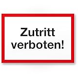 Komma Security Zutritt verboten Hinweis Kunststoff Schild Türschild 30 x 20 cm Warnhinweis Betreten verboten - geeignet Türen Räume Grundstücke Wohnanlagen Hinweisschild Zutritt unbefugte verb