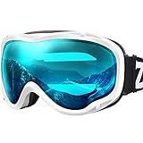 ZIONOR Skibrille für Herren Damen Jugend, Lagopus Snowboard Brille Verspiegelt OTG UV-Schutz Anti-Nebel Schneebrille für Snowboarden Skifahren Sk