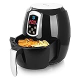 Emerio Heißluftfritteuse, Airfryer, Smart Fryer, DIGITAL, Test 'GUT', Frittieren ohne Öl, leicht zu reinigen, 3.3 Liter Volumen, 1400 Watt, BPA frei, AF-115668