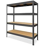 HEMMDAL Schwerlastregal Typ XXL, anthrazit – 177 x 200 x 60 cm – belastbar bis 1200 kg – stabiles Lagerregal/Kellerregal – Fachbodenregal Made in EU – schnelle Steckmontag