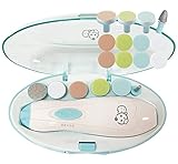 Baby Nagelknipser 20 in 1 von Royal Angels Baby | Sicherer elektrischer Baby Nagelschneider, Baby-Nagel-Dateikit, zusätzliche Ersatzköpfe, neugeborene Kleinkindzehen und Fingernägel (weißBlau)