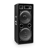 auna Pro PW MKII PA Lautsprecher - 3-Wege-Bauweise PA Boxen, Passive Lautsprecher mit Piezo-Hochtöner, Subwoofer, schwarz, Belastbarkeit: 500 Watt RMS / 1.000 Watt max