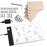 Neeho A5 Flip Book Kit mit Lichtblock, LED Leuchtbox zum Zeichnen und Durchzeichnen mit 300 Blatt Animationspapier, LED Light Tablet zum Durchzeichnen von Flipbook Papier mit Bindeschraub