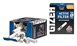 Gizeh Active Tips-Aktivkohlefilter mit Keramikkappen-34 Filter, Silber,