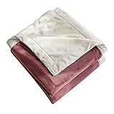 JYSSH Flauschige Dicke Kuscheldecke Wohndecke, Extra Weich Einfarbig Fleecedecke Schlafdecke, Plüsch Sofaüberwurf Decke Für Bett Sofa Schlafzimmer Büro,Purple-white-71 x79/180x200