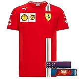 Scuderia Ferrari Team T-Shirt 2020 Formel 1 Shirt Oberteil Kurzarm rot + 4X FANERGY Traubenzucker (XXL)