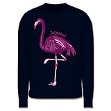 Tiermotiv Animal Print - Flamingo - Just Fabulous - 104 (3/4 Jahre) - Navy Blau - Flamingo Pullover - JH030