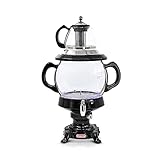 Elektrischer Samowar mit Teekanne aus Glas, Warmhaltefunktion, Самовар Teekocher Tea Maker Teemaschine Wasserkocher, 4 L