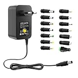 Alitove 30W Universal AC/DC Adapter Schaltnetzteil mit 14pcs Adapter Tipps und USB-Stecker für 3V-12V Haushaltselektronik 2500mA max