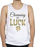 St. Patricks Day - Charming as Luck - XL - Weiß - Fun - BCTM072 - Tanktop Herren und Tank-Top M