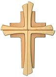 Kaltner Präsente Geschenkidee - Wandkreuz Echtes Holz Buche und Ahorn Kreuz Kruzifix für die Wand 35