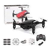 Mini Drohne mit Kamera WiFi FPV Mini Quadcopter Faltbare RC Drohnen mit Kamera HD Höhe Halten Mini Eders Kid Spielzeug RC Hubschrauber (Schwarz)