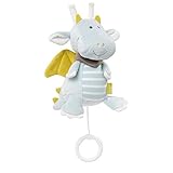 Fehn 065015 Spieluhr Drache – Aufzieh-Spieluhr mit herausnehmbarem Spielwerk – Melodie 'Schlaf Kindlein schlaf' – Für Babys und Kleinkinder ab 0+ Monaten – Maße: 17