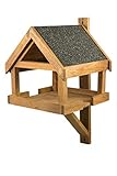 Vogelhaus wetterfest aus Holz, vogelfutterhaus, Futterhaus, Futterstation für Wildvögel, Vogelfutterhaus zum Stellen für den Garten, Balkon ,Zaun or Schupp