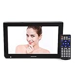 10 Zoll tragbarer digitaler TFT-HD-Bildschirm LED-Fernseher, 1024X600 Fernseher/Monitor Multimedia-Player Eingebauter 1500mAh Akku mit Halterung für Auto, Wohnwagen, Camping, Outdoor oder(EU-PLUg)