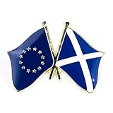 Anstecknadel mit EU-Flagge (Europäische Union) und schottischer Flagge aus Metall, Freundschaftsflagge in Andreaskreuz-F