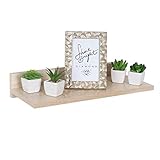 RICOO Wandregal (WM056-ES) 45 x 8 x 19 cm Holzregal Eiche Sonoma Braun Bücherregal Organizer Bücherschrank Wandboard Pflanzenregal W