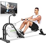 Profun Rudergerät für zuhause, 2022 Rudergerät mit Tablet-Halterung & leises, Rower mit Multifunktions 10 Stufen Widerstandsverstellung Rudermaschine für Fitness Max Belastung 150kg