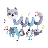 Sush Autositz-Spielzeug, Krippen-Spirale-Spielzeug, Kinderwagen-Spielzeug, Baby-Kinderwagen-Spielzeug, Säuglingsbaby-Fuchs-Plüsch-Spirale-Aktivitäts-Hänge-Spielzeug für Kinderwagen Kripp