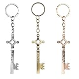 WINBST Anime Attack on Titan Allen Schlüssel Halskette, 3 Stücke Eren Jaeger Schlüsselkette Anhänger Geschenk Valentinstag fürJungen Mädchen Anime F