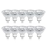 Klarlight MR16 GU5.3 Halogen-Leuchtmittel, 50 W, 12 V, dimmbar, 2-poliger Sockel, Warmweiß 2800 K, 650 Lumen für 60 W Ersatz, Spot-Leuchtmittel, sofort volle Helligkeit, 10 Stück