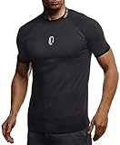 Leif Nelson Gym Herren Fitness T-Shirt Slim Fit Moderner Männer Bodybuilder Trainingsshirt Kurzarm Top Herren Sport T-Shirt - Bekleidung für Bodybuilding Training LN8286 Schwarz-Weiß M