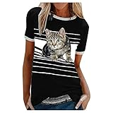 SNKSDGM Sport Tshirt Damen Fitness Damen Casual T-Shirt Kurzarm Tunika Sweatshirt Tops mit Wasserfallausschnitt Bluse Schw