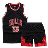 GAOZI Kleine Jungen Basketball Trikot Bulls 23# Jordan Basketball Trainings Ärmellos Trikot und H